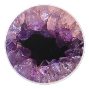 Bouton De Porte En Céramique Améthyste pourpre