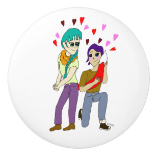 Bouton De Porte En Céramique amour de queue