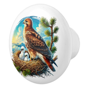 Bouton De Porte En Céramique Amoureux des animaux d'oiseaux mignons