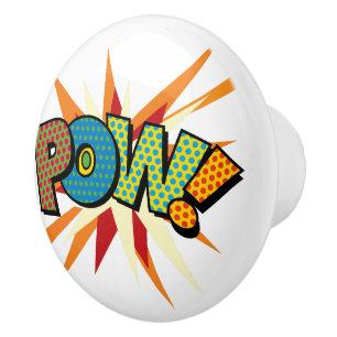 Bouton De Porte En Céramique Amusement Bande Dessinée Rétro Pop Art
