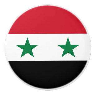 Bouton De Porte En Céramique Ancien drapeau de Syrie