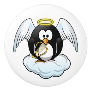 BOUTON DE PORTE EN CÉRAMIQUE ANGEL PENGUIN