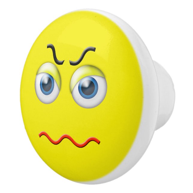 Bouton De Porte En Céramique Angry Face Emoji (Droite)