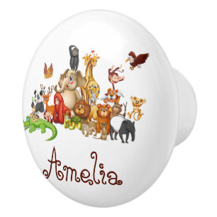 Bouton De Porte En Céramique Animaux personnalisés de l'enfant