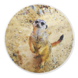Bouton De Porte En Céramique Animaux polaires - Meerkat