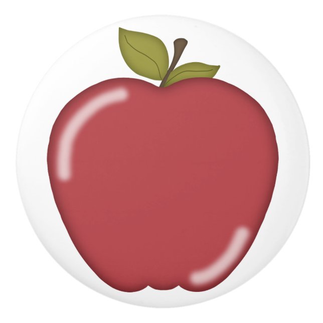 Bouton De Porte En Céramique Apple rouge (Devant)