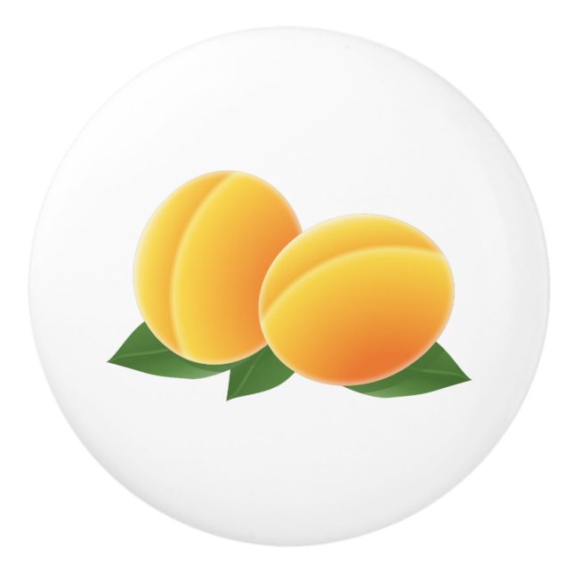 Bouton De Porte En Céramique Apricots doux (Devant)