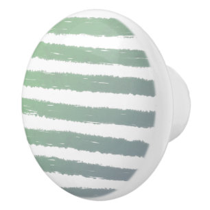 Bouton De Porte En Céramique Aquarelle blanche gris vert