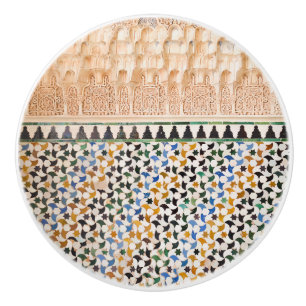 Bouton De Porte En Céramique Arabesque géométrique