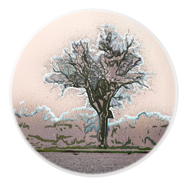 BOUTON DE PORTE EN CÉRAMIQUE ARBRE (Devant)