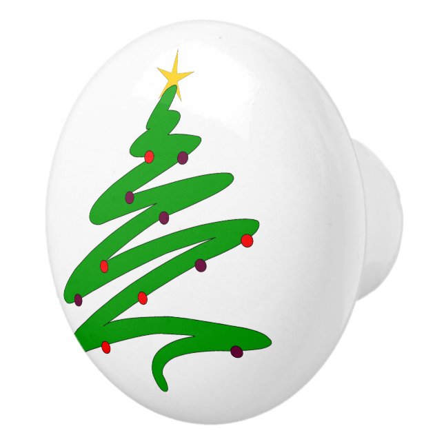 Bouton De Porte En Céramique Arbre de Noël (Droite)