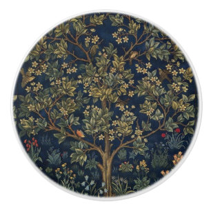 Bouton De Porte En Céramique Arbre de vie vintage de William Morris