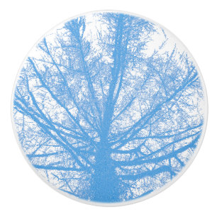 BOUTON DE PORTE EN CÉRAMIQUE ARBRE D'HIVER