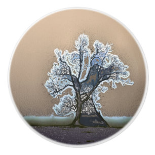 BOUTON DE PORTE EN CÉRAMIQUE ARBRE LONE
