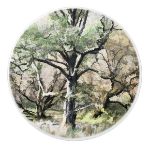 BOUTON DE PORTE EN CÉRAMIQUE ARBRES