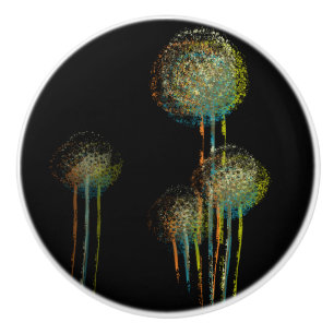Bouton De Porte En Céramique Arbres à fleurs d'été Abstraits #2