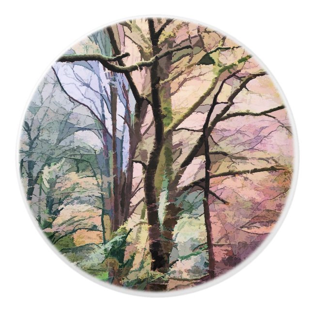 BOUTON DE PORTE EN CÉRAMIQUE ARBRES ABSTRAITS (Devant)