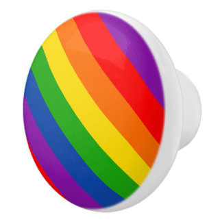 Bouton De Porte En Céramique Arc-en-ciel LGBTQ+ Pride drapeau, couleurs Gay pri