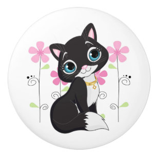 Bouton De Porte En Céramique Armoire céramique Knob-Kitty