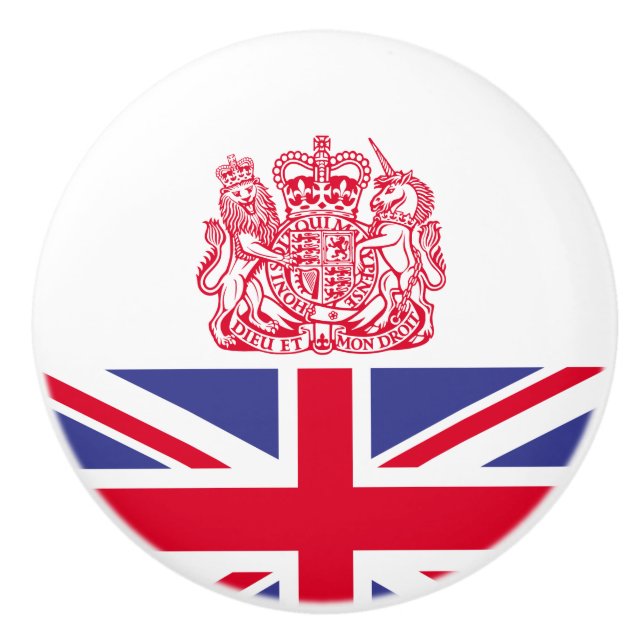 Bouton De Porte En Céramique Armoiries britanniques (Devant)