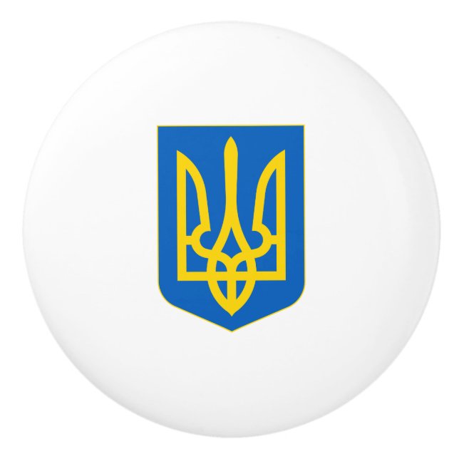 Bouton De Porte En Céramique Armoiries de l'Ukraine (Devant)