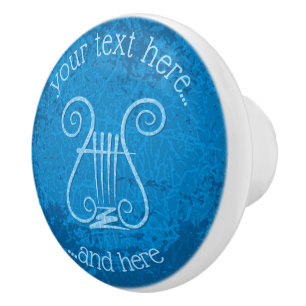 Bouton De Porte En Céramique Arrière - plan Blue Lyre