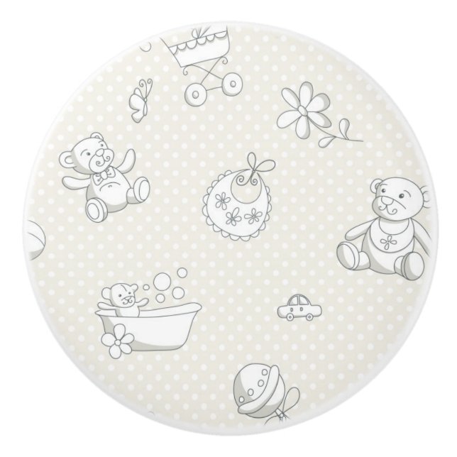 Bouton De Porte En Céramique Arrière - plan de bébé (Devant)