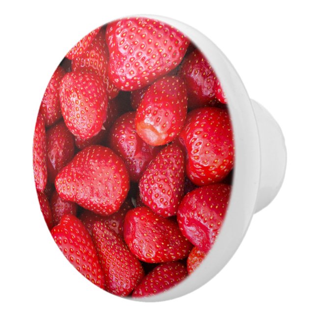 Bouton De Porte En Céramique Arrière - plan de fraises (Droite)