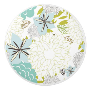 Bouton De Porte En Céramique Arrière - plan floral