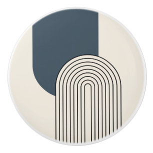 Bouton De Porte En Céramique Art en ligne du milieu du siècle avec arche bleu f
