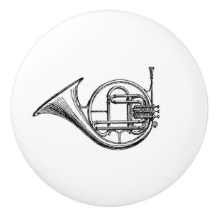 Bouton De Porte En Céramique Art musical vintage d'instrument en laiton de cor