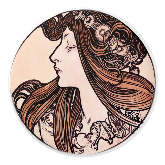 Bouton De Porte En Céramique Art Nouveau (Devant)