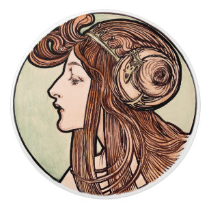 Bouton De Porte En Céramique Art Nouveau