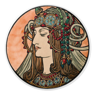Bouton De Porte En Céramique Art Nouveau