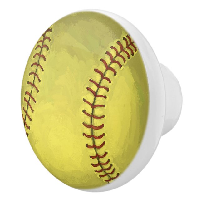 Bouton De Porte En Céramique Art peint du base-ball (Droite)
