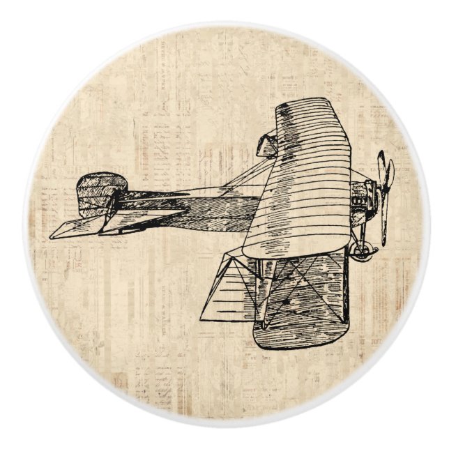 Bouton De Porte En Céramique Avion à l'ancienne mode (Devant)