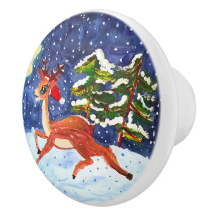 Bouton De Porte En Céramique Baby Deer