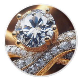Bouton De Porte En Céramique Bague diamant or