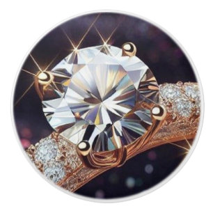 Bouton De Porte En Céramique Bague en or diamanté