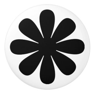 Bouton De Porte En Céramique Baisée noire rétro