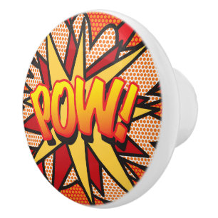 Bouton De Porte En Céramique Bande dessinée POW! nouer