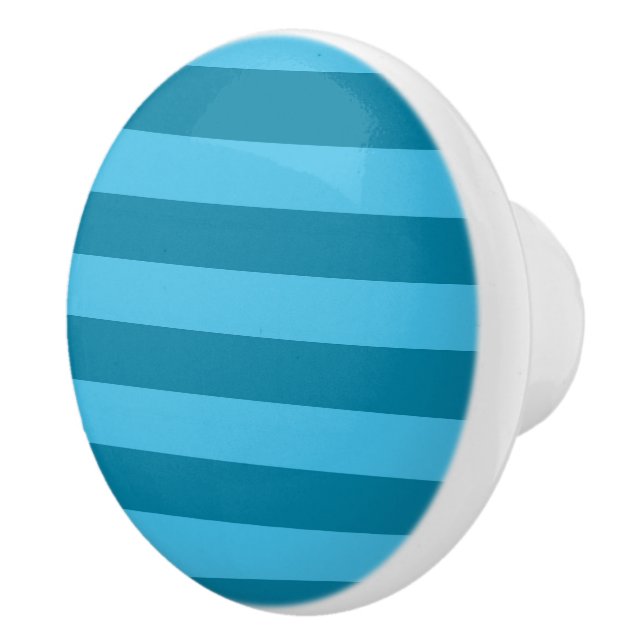 Bouton De Porte En Céramique Bandes turquoise (Droite)