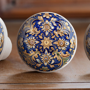 Bouton De Porte En Céramique Baroque Majestic Floral Ceramic Knoxte