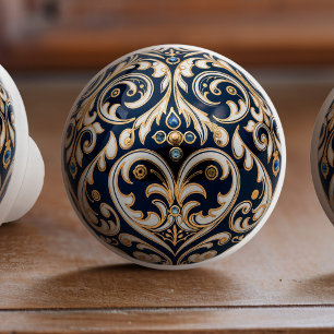 Bouton De Porte En Céramique Baroque Royal Midnight Ceramic Knox Tirer