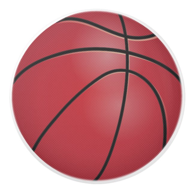 Bouton De Porte En Céramique Basket-ball rouge (Devant)