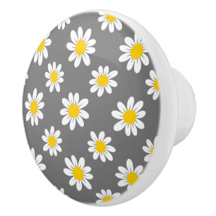 Bouton De Porte En Céramique Bassins jaunes blancs