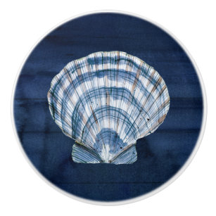 Bouton De Porte En Céramique Beach Seashell Marine moderne Bleu Blanc Russe Boi