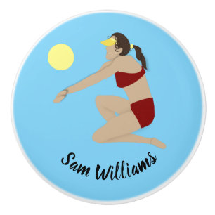 Bouton De Porte En Céramique Beach Volleyball