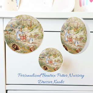 Bouton De Porte En Céramique Beatrix Potter Peter le lapin et les amis