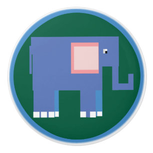Bouton De Porte En Céramique Beau éléphant bleu